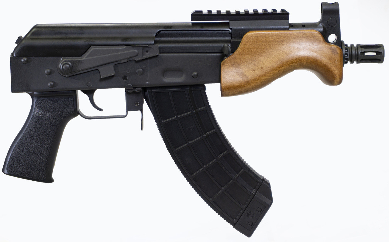 Century VSKA Micro Draco 7.62x39, 6" Threaded Barrel, Black, Hardwood Handguard, 30rd - Image 2