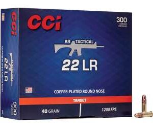 CCI AR Tactical 22 LR 40 Grain Copper-Plated Round Nose Ammo 300 Rounds