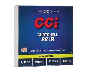 CCI .22 LR Shotshell 31 Grain #12 Shot Aluminum Case – 20 Rounds