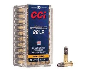 CCI Suppressor 22 LR 45 Grain Hollow Point Ammo 50 Rounds