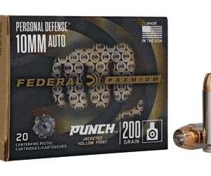 Federal Premium Punch 10mm 200 Grain Jacketed Hollow Point Ammo – 20 Rounds