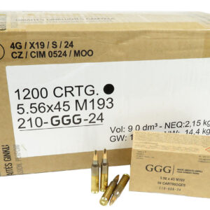 5.56x45 Ammo 55gr FMJ M193 GGG 1200 Round Case