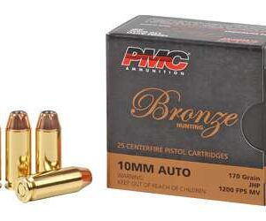 PMC Bronze 10mm 170 Grain Jacketed Hollow Point Ammo – 500 Rounds