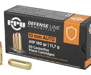 PPU HD 10mm 180 Grain Jacketed Hollow Point Ammo – 50 Rounds