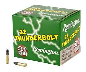 Remington Thunderbolt 22 LR 40 Grain Round Nose High Velocity Ammo 500 Rounds