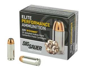 SIG Sauer V-Crown 10mm 180 Grain Jacketed Hollow Point Ammo