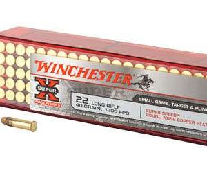 Winchester Super-X .22 LR 40 Grain Super Speed Copper-Plated RN Ammo – 100 Rounds