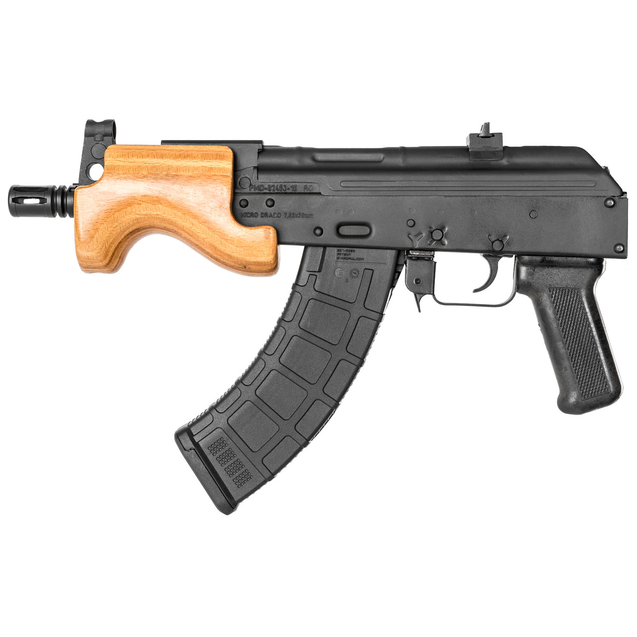 CUGIR Romanian Micro Draco 7.62x39mm, 6" Threaded Barrel, Hardwood Handguard, 30rd - Image 2