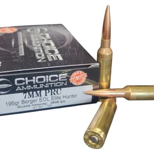 Choice 7mm PRC Ammo 195 Grain Berger Elite Hunter Jacketed Hollow Point Box of 20