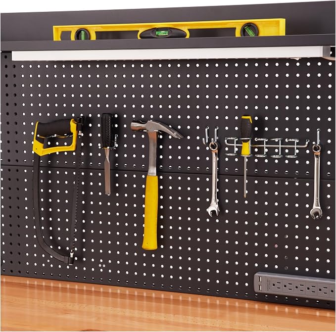 Seville Classics UltraHD Heavy Duty Commercial Lighted Workcenter w/Pegboard - Image 2
